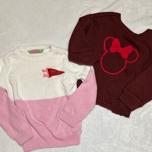 Girls sophie & Sam varsity color block knit sweater & GAP Disney mini 2t